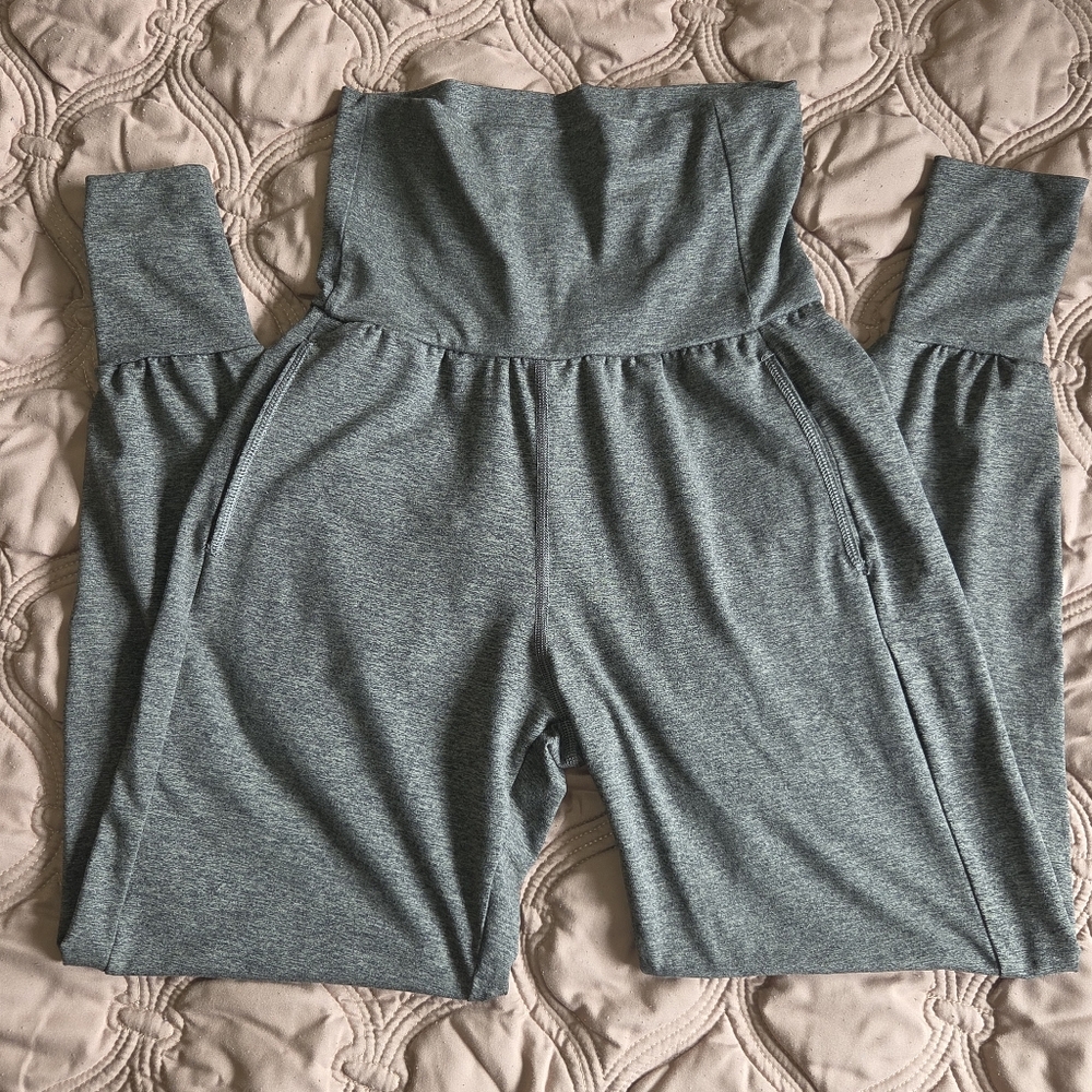 Aerie Womens XS Olive Green Joggers Foldover Waist Pockets